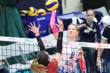 Justyna Łukasik i Mariusz Wiktorowicz po Chemik - Kalisz 3:1